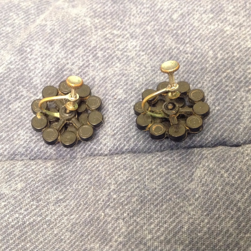 Vintage Rhinestone Earrings -1950s - Picture 2 of 2